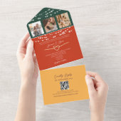 Invitation Tout En Un Code QR Mariage Chic String Lights (Déchirure)