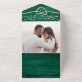 Invitation Tout En Un Code QR Mariage Emerald (Dehors)