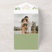 Invitation Tout En Un Code QR Mariage Eucalyptus (Dehors)