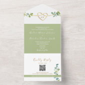 Invitation Tout En Un Code QR Mariage Eucalyptus (À l'intérieur)