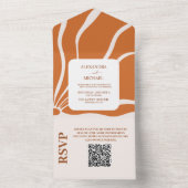 Invitation Tout En Un Code QR Mariage Floral Bohème Rétro (À l'intérieur)
