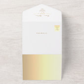 Invitation Tout En Un Code QR Mariage Or Blanc (Dehors)