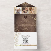 Invitation Tout En Un Code QR Mariage Rustique Wood Grange (À l'intérieur)