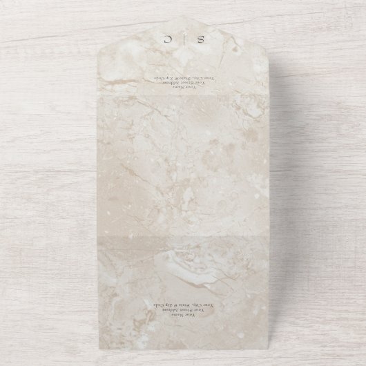 Invitation Tout En Un Code QR minimal en marbre bronzé moderne (Dehors)