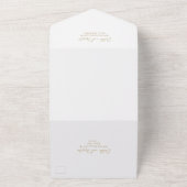 Invitation Tout En Un Code QR minimum or Mariage moderne (Dehors)