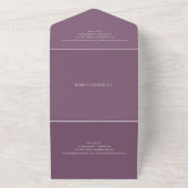 Invitation Tout En Un Code QR moderne violet élégant Mariage (Dehors)