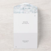 Invitation Tout En Un Code QR monogramme de flocons de neige Mariage d'h (Dehors)