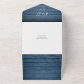 Invitation Tout En Un Code QR Monogramme Floral Mariage Bois Rustique Bl (Dehors)