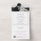 Invitation Tout En Un Code QR Monogramme Sans Temps Mariage Moderne (À l'intérieur)