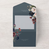 Invitation Tout En Un Code QR Moody Bleu Ovale foncé (Dehors)