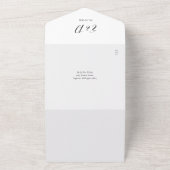 Invitation Tout En Un Code QR noir et blanc Script coeurs Mariage (Dehors)