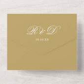 Invitation Tout En Un Code QR Or Chic Art Déco Monogramme Mariage (Verso)