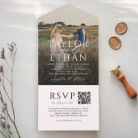 Code QR Photo Mariage Élégant Blanc