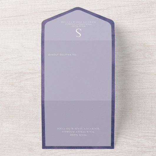 Invitation Tout En Un Code QR photo moderne violet (Dehors)