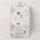 Invitation Tout En Un Code QR romantique mauve floral (Dehors)
