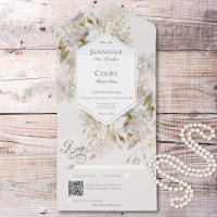 Code QR romantique Muet blanc & rose floral