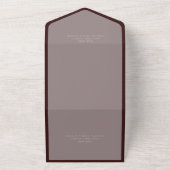 Invitation Tout En Un Code QR rose & bordeaux moderne en fleurs sombres (Dehors)