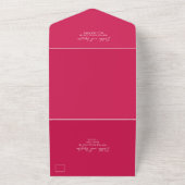 Invitation Tout En Un Code QR Rose Chaud Minimaliste Mariage Moderne (Dehors)