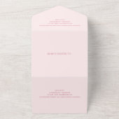 Invitation Tout En Un Code QR Rose Moderne Élégant Mariage (Dehors)