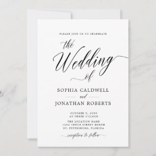 Invitation Tout en un code QR RSVP Mariage de calligraphie no