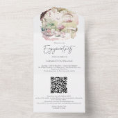 Invitation Tout En Un Code QR RSVP pour l'engagement au jardin aquarelle (À l'intérieur)