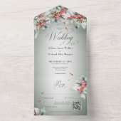 Invitation Tout En Un Code QR traditionnel des baies sèches d'hiver rust (À l'intérieur)