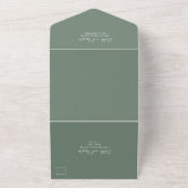 Invitation Tout En Un Code QR Vert Sauge Minimal Mariage Moderne (Dehors)