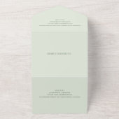 Invitation Tout En Un Code QR Vert Sauge Moderne Élégant pour Mariage (Dehors)