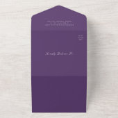Invitation Tout En Un Code QR Violet Élégant Mariage Propre (Dehors)