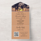 Invitation Tout En Un Code RSVP QR de destination de plage tropicale élé (À l'intérieur)