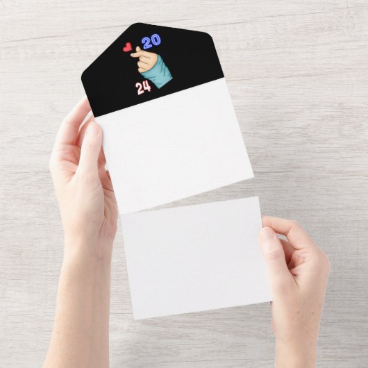 Invitation Tout En Un Cœur coréen 2024 (Déchirure)