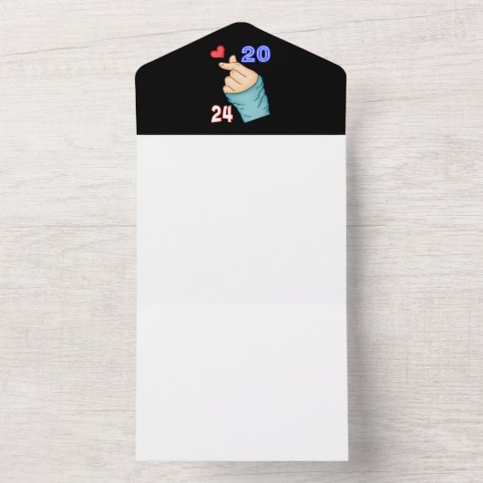 Invitation Tout En Un Cœur coréen 2024 (À l'intérieur)