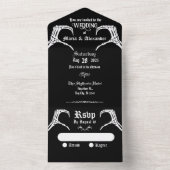 Invitation Tout En Un Cœur de crâne gothique  (À l'intérieur)