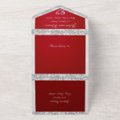 Invitation Tout En Un Coeur romantique, ruban et Parties scintillant sur (Dehors)