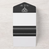 Invitation Tout En Un Coeurs célestes en noir (Dehors)