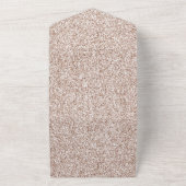 Invitation Tout En Un Coeurs de Parties scintillant Rose rose pâle (Dehors)