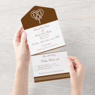 Invitation Tout En Un Coeurs de poids celtique au chocolat