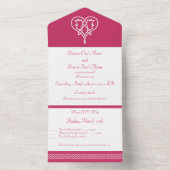 Invitation Tout En Un Coeurs de sevrage celtique en framboise (À l'intérieur)