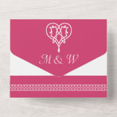 Invitation Tout En Un Coeurs de sevrage celtique en framboise (Verso)