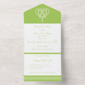 Invitation Tout En Un Coeurs de tissage celtique dans Peridot (À l'intérieur)