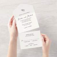 Cœurs Dessinés à la Main Doodle Mariage Moderne