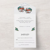 Invitation Tout En Un Coeurs tatoués, Mariage graphique de tatouage (À l'intérieur)