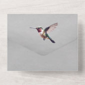 Invitation Tout En Un Colibri et Hibiscus | Mariage gris (Verso)