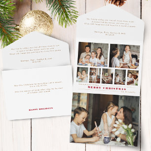 Invitation Tout En Un Collage de Noël Multi-Photo Moderne