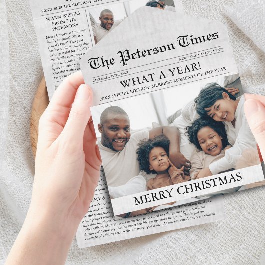 Invitation Tout En Un Collage photo unique de Noël du journal