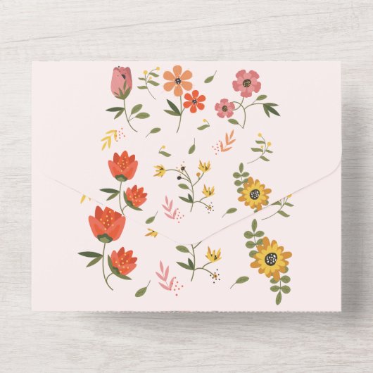 Invitation Tout En Un collection de fleurs (Verso)