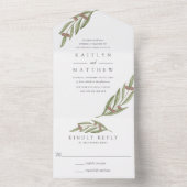 Invitation Tout En Un Collection de Mariages de Branches d'Olivier (À l'intérieur)