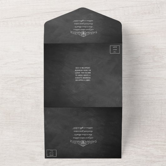 Invitation Tout En Un Collection de Mariages Ornate Chalkboard (Dehors)