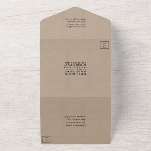 Invitation Tout En Un Collection de Mariages Rustic Kraft (Dehors)