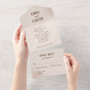 Invitation Tout En Un Conception abstraite du Mariage neutre